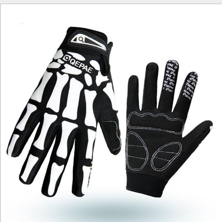 Qepae Cycling Gloves - Full Finger Skeleton Design