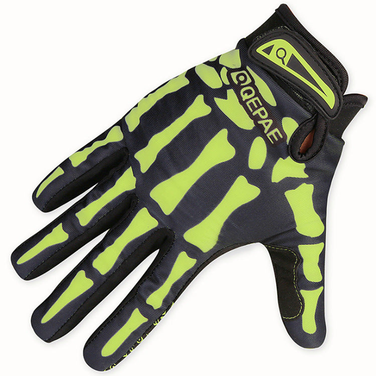 Qepae Cycling Gloves - Full Finger Skeleton Design