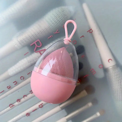 Oval Makeup Egg Storage Box with Lid, Portable Container