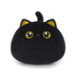 Black Cat Plush Pillow — 3D Shiny Eyes Design