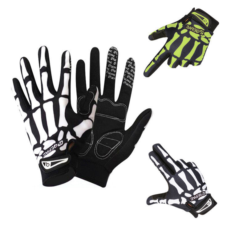 Qepae Cycling Gloves - Full Finger Skeleton Design